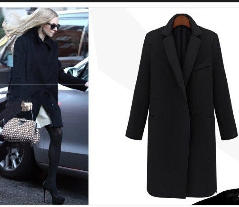 Fashionable And Simple One-button Women's Coat