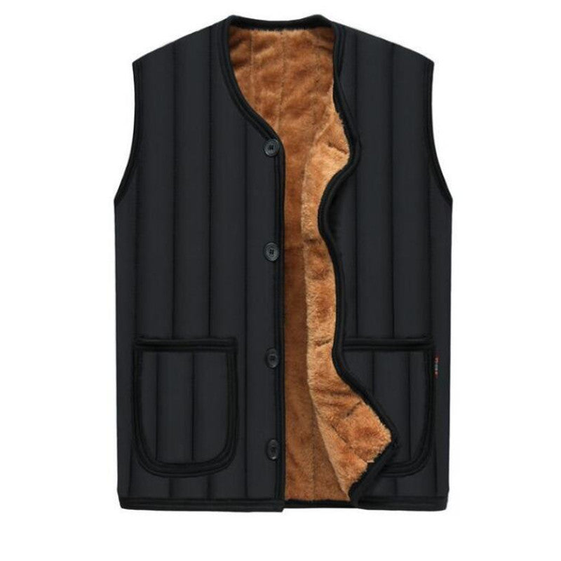 Middle-aged And Elderly Solid Color Slim Waistcoat