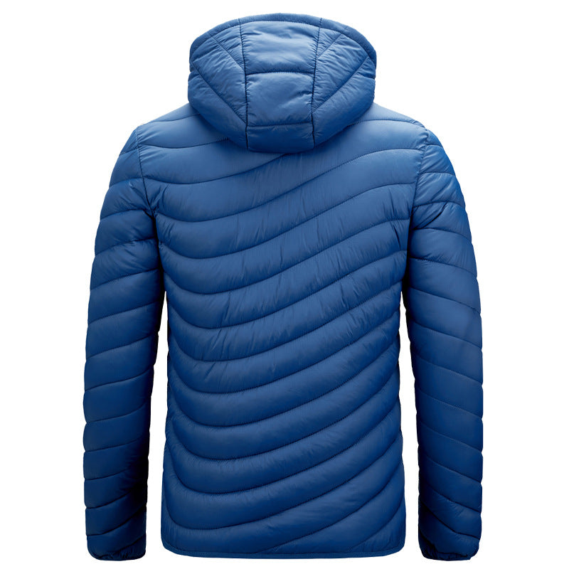 Men'S Cotton-Padded Jacket With Hooded Removable Cap