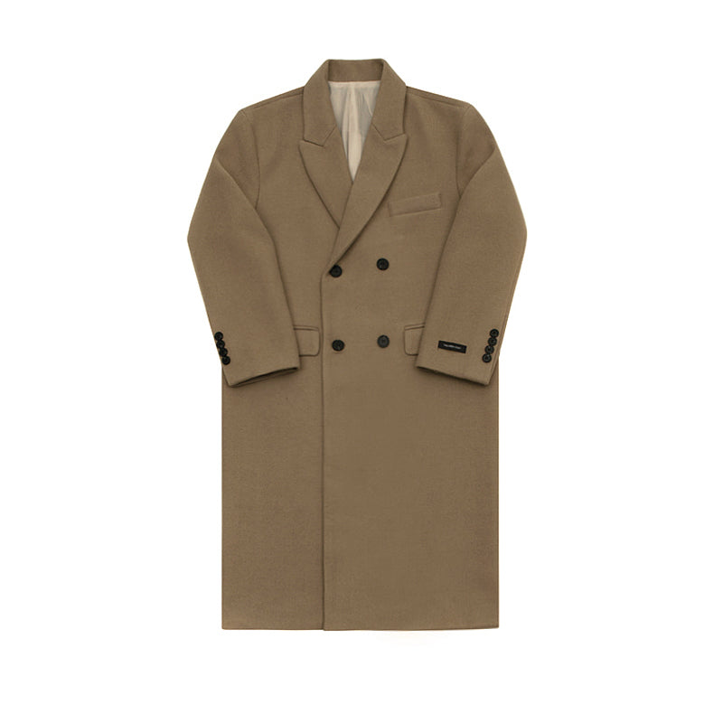 Mrcyc Woolen Coat Men''s British Style Korean Fashion Winter Woolen Coat Medium Length Thickened Denim Windbreaker