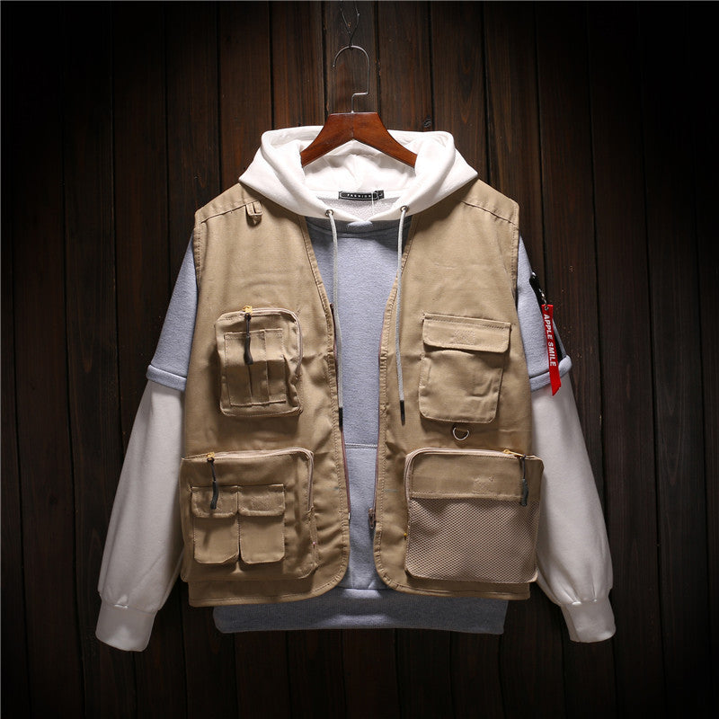 Photography Vest Multi-Pocket Tooling Custom Printed Embroidered Word Reporter Director Male And Female Work Clothes