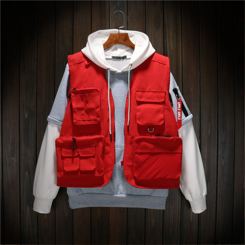 Photography Vest Multi-Pocket Tooling Custom Printed Embroidered Word Reporter Director Male And Female Work Clothes