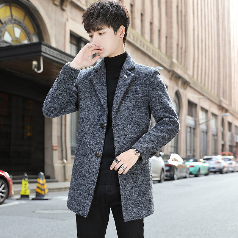 Men's Woolen Coat Mid Length