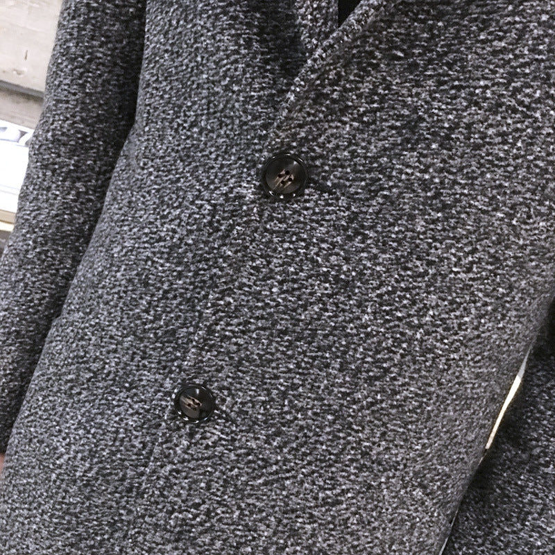 Mid-Length Windbreaker Woolen Coat Men's
