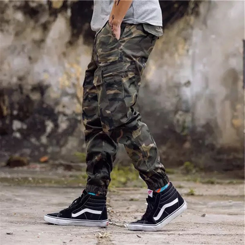 Washed Overalls Multi-pocket Camouflage Pants