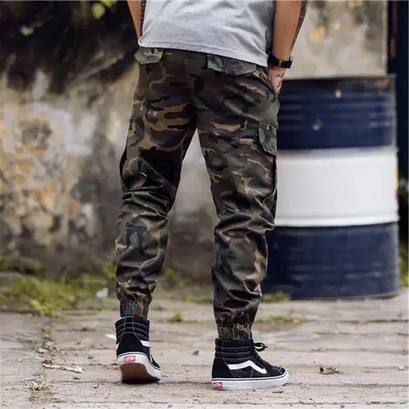 Washed Overalls Multi-pocket Camouflage Pants
