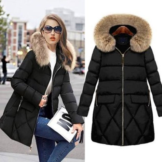 Mid-Length Hooded Cotton Coat