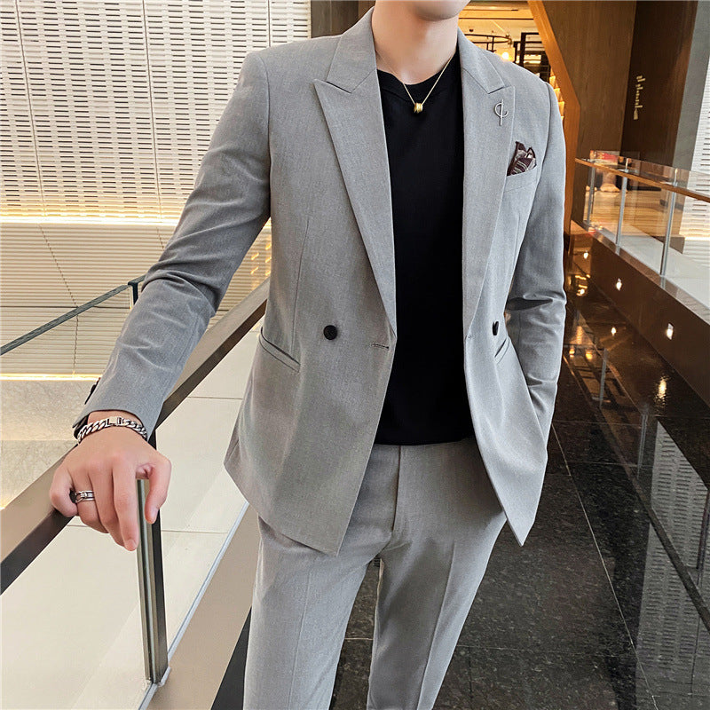 Slim-Fit Trendy Business-Jackenanzug im koreanischen Stil