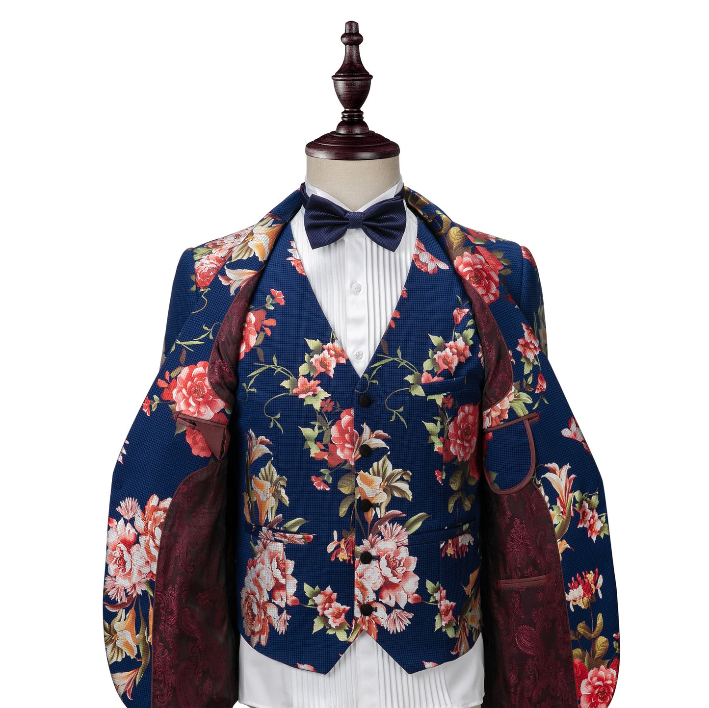 Men's printed dress suit three-piece suit for annual meeting performance
