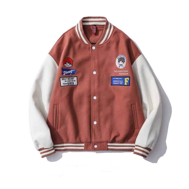 Labeled Hong Kong Style Casual Baseball Jacket