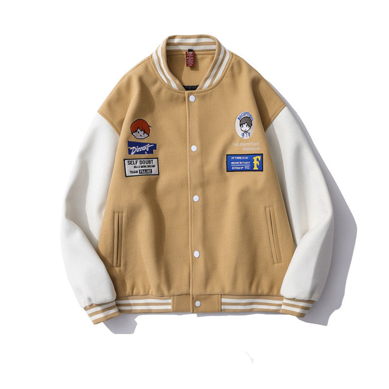 Labeled Hong Kong Style Casual Baseball Jacket