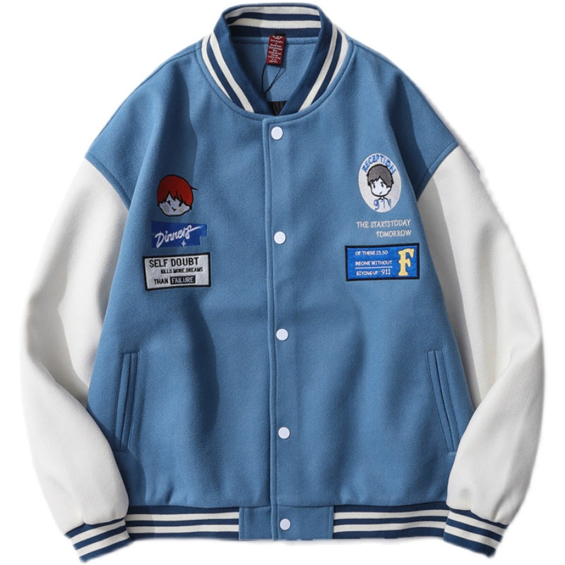 Labeled Hong Kong Style Casual Baseball Jacket