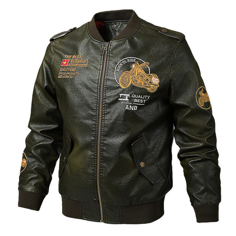 Plush Thick Leather Men'S Jacket