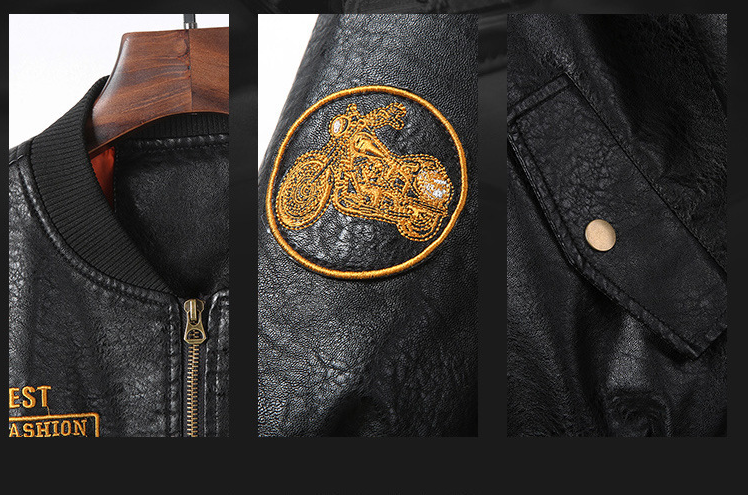 Plush Thick Leather Men'S Jacket