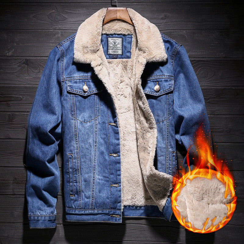 Plus Samt Dicke Jeansjacke Herren Herbst Und Winter Neue Bequeme Und Warme Mode Herren Freizeitjacke Revers Langarm