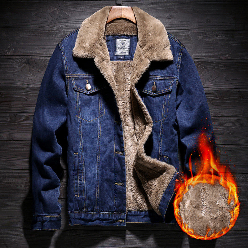 Plus Samt Dicke Jeansjacke Herren Herbst Und Winter Neue Bequeme Und Warme Mode Herren Freizeitjacke Revers Langarm