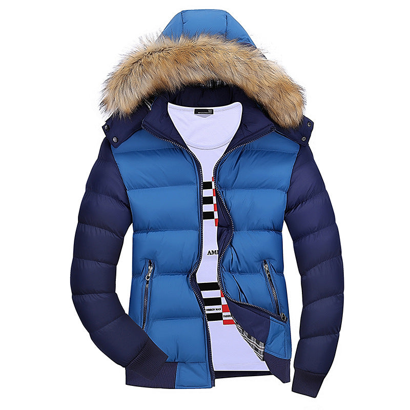 Men Fur Collar Hooded Cotton jacket