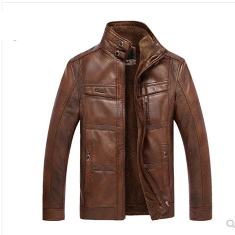 Herren Lederjacken für den Winter Jacke Männer und Mäntel Ledermäntel für Herren Marke schräger Reißverschluss Winter Daunen Bikerjacke