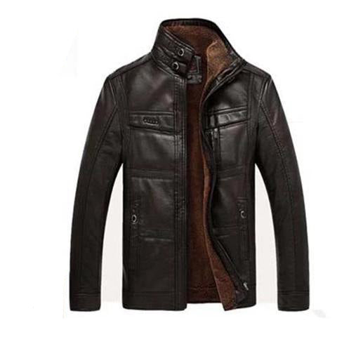 Herren Lederjacken für den Winter Jacke Männer und Mäntel Ledermäntel für Herren Marke schräger Reißverschluss Winter Daunen Bikerjacke