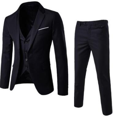 Men's Three-piece Korean Style Slim Suit