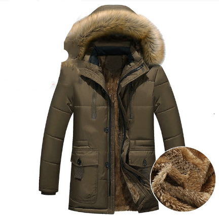 Parka Herren Winterjacke Daunenmantel mit Kapuze