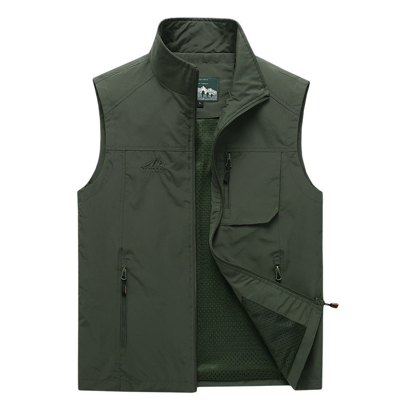Men's Fashion Quick Drying Breathable Stand Up Collar Vest