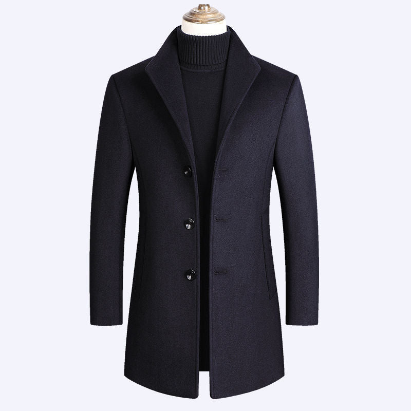 Business Cotton Men's Woolen Trench Coat