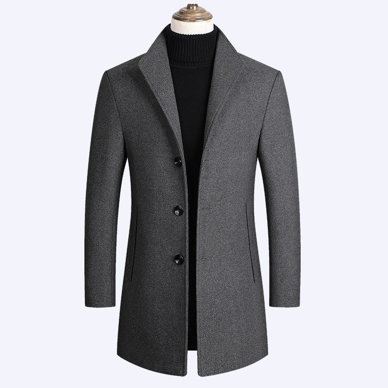 Business Cotton Men's Woolen Trench Coat