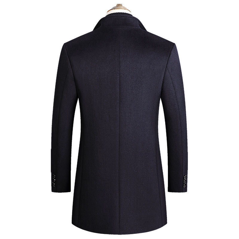 Business Cotton Men's Woolen Trench Coat