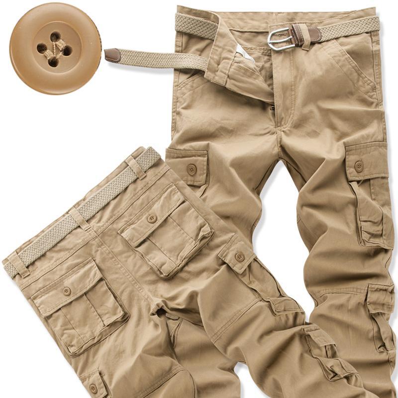 Multi-Pocket Loose High Waist Pants Plus Size
