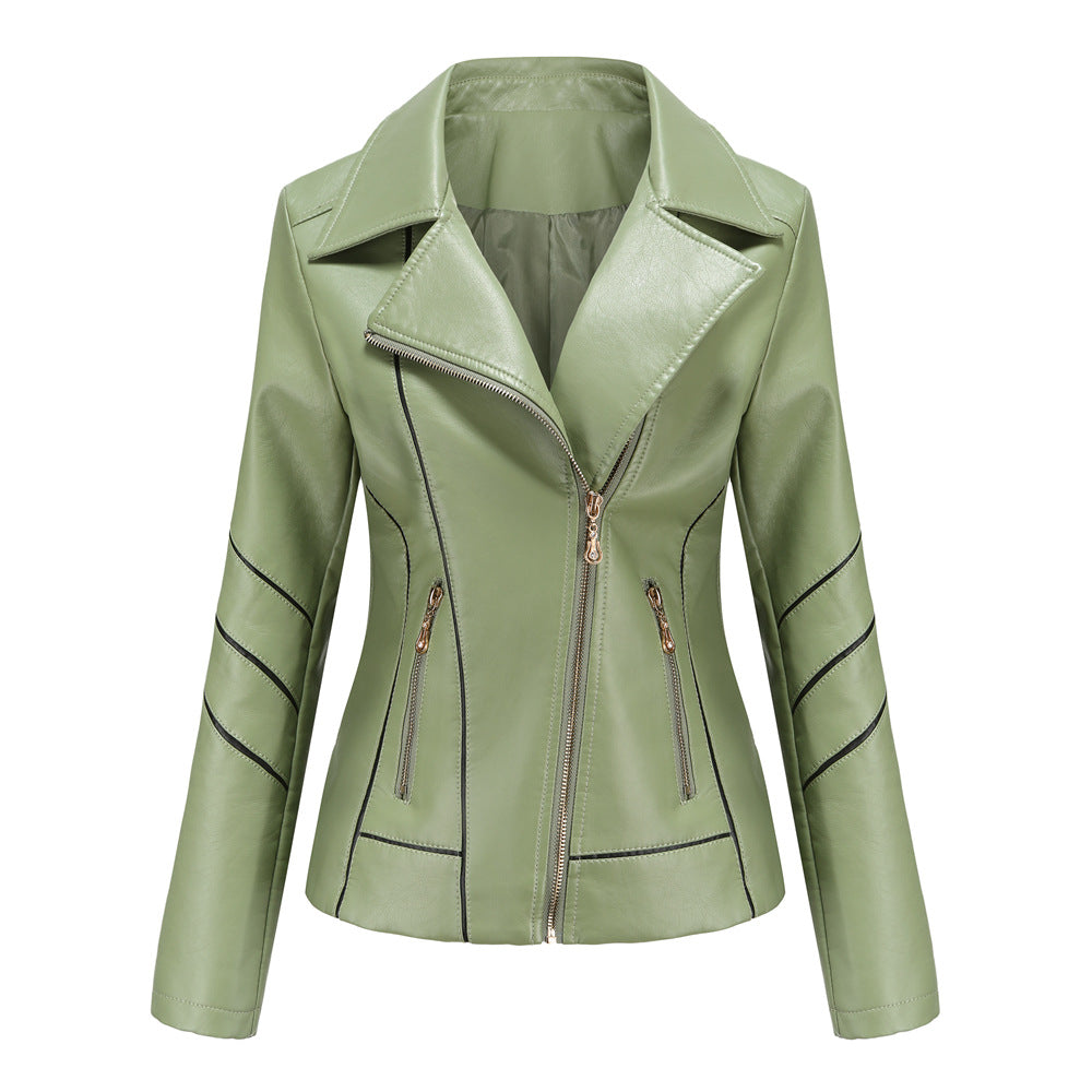 Leather Women's Thin PU Short Coat Spring And Autumn Jacket