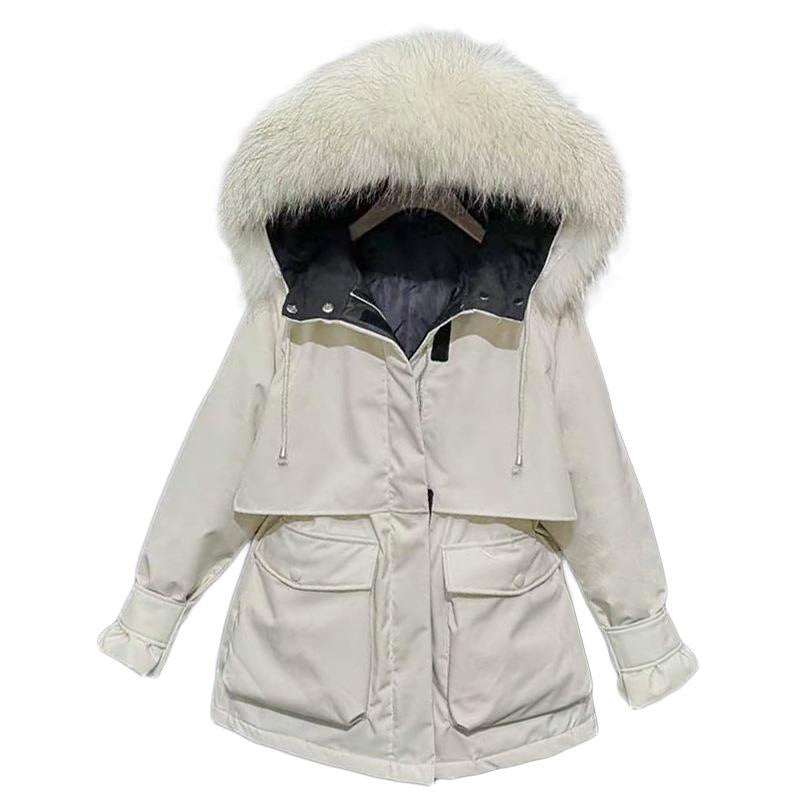 Fur collar down jacket