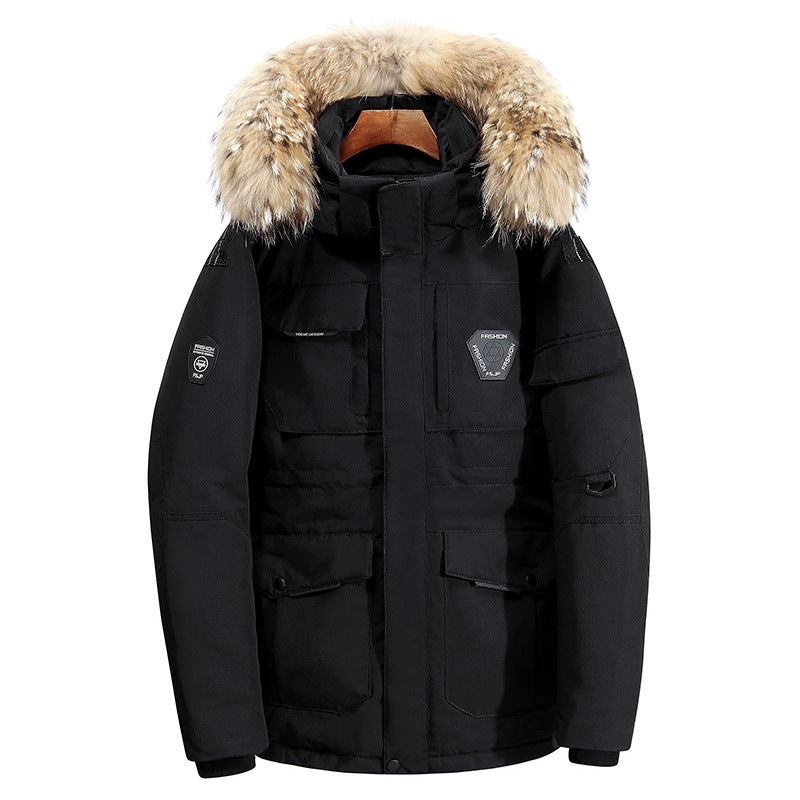 White duck down cardigan youth down jacket