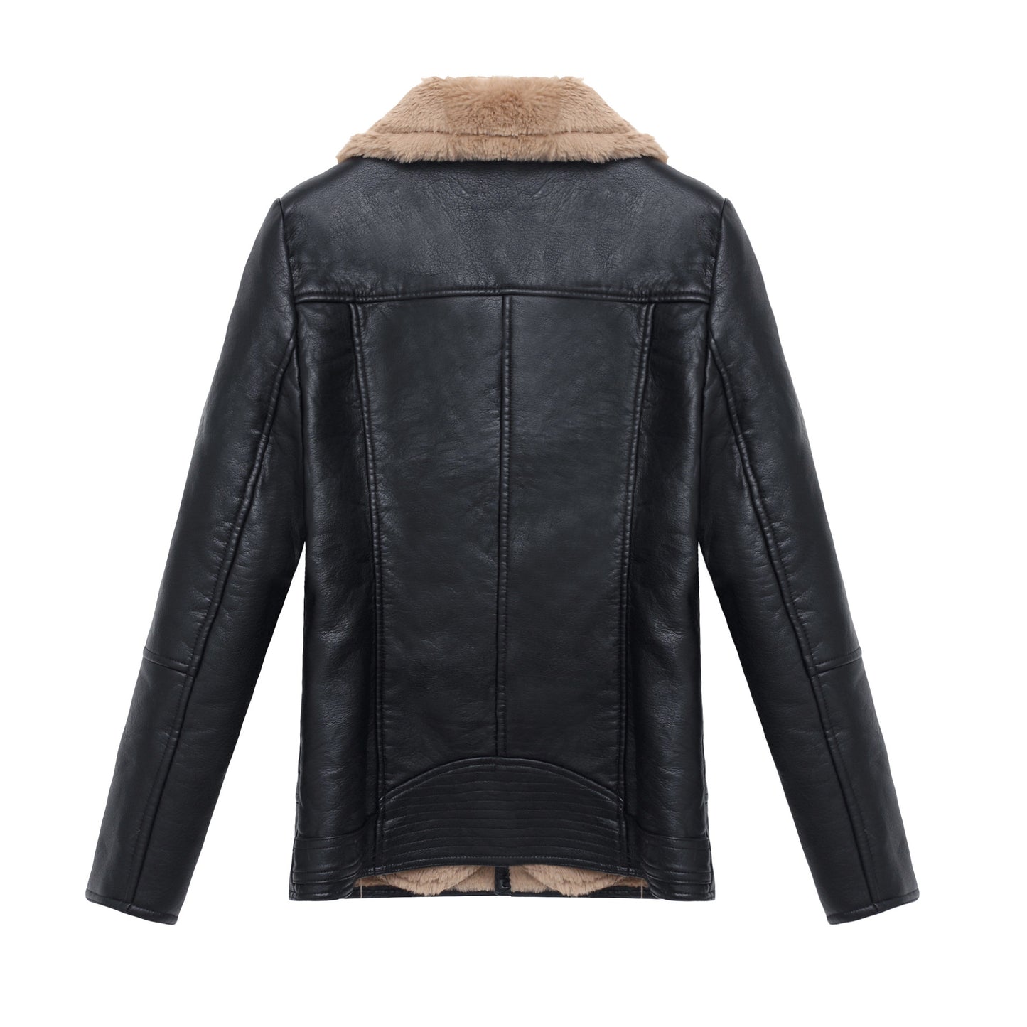 Short Fur Plus Velvet Warm Leather Jacket
