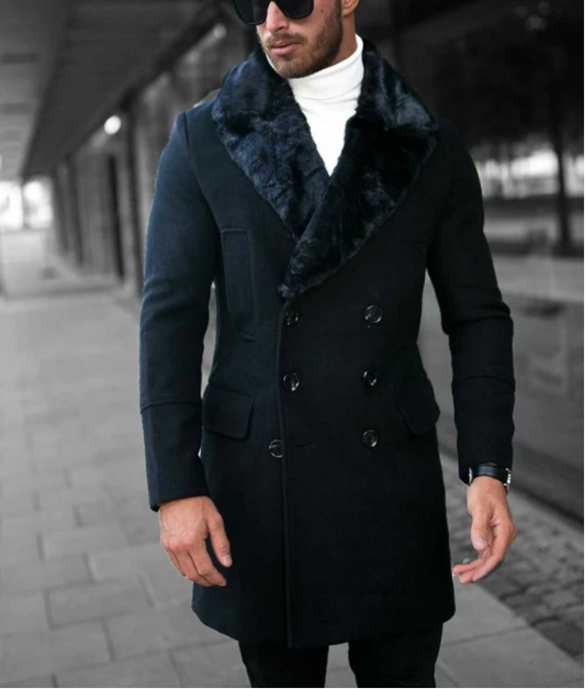 Winter Double-breasted Slim Plus Size Men's Coat Loose Fashion Jacket