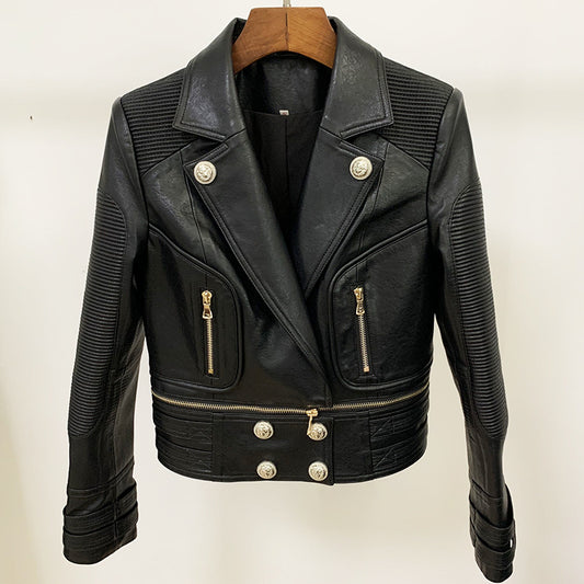 Women's motorcycle leather jacket