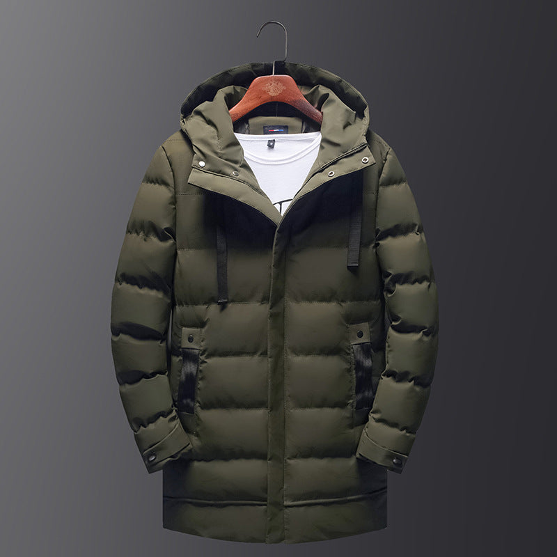 Men's mid-length thick down padded jacket