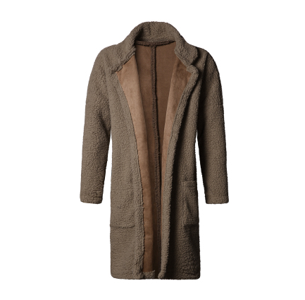 Fur integrated fleece warm male plush coat