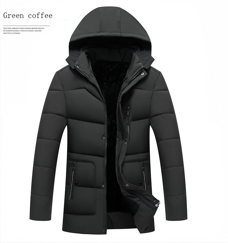 Warm thick cotton coat men's cotton hooded jacket