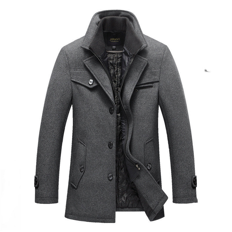 Winter New Men's Woolen Coat Men