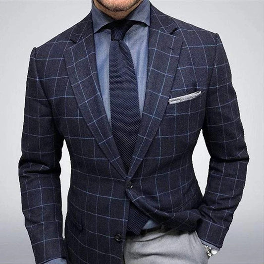 Plaid Casual Suit Men