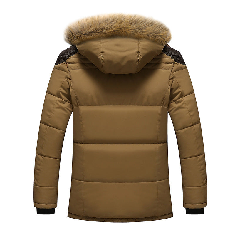 Autumn and winter youth casual long-sleeved men's winter clothing plus velvet cotton jacket Korean version of the jacket cotton clothes