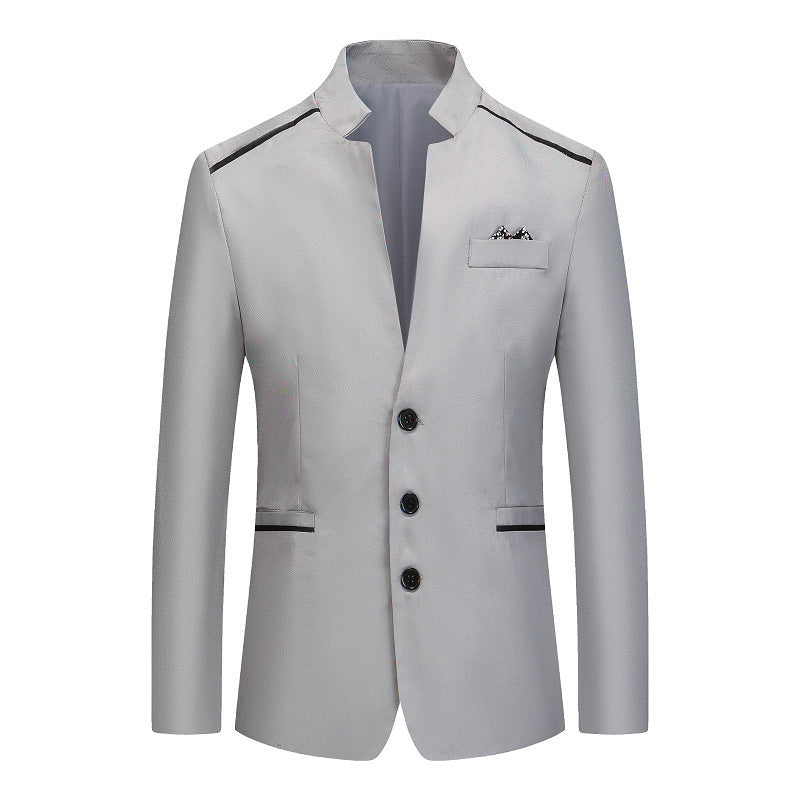 Ouma Men's Stand Collar Small Suit Business Slim Jacket