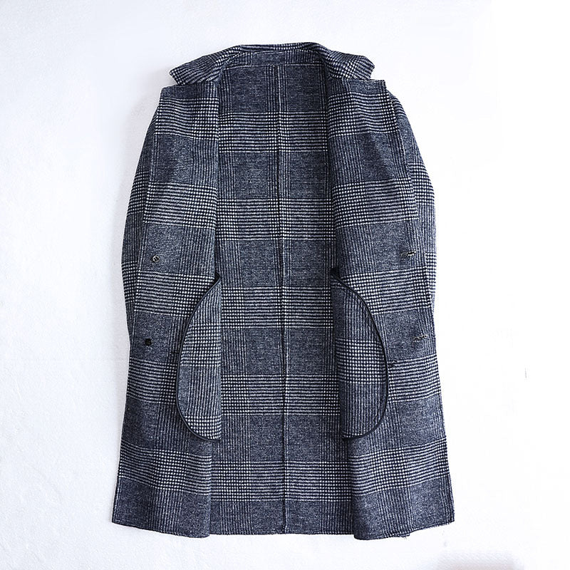 Men's Fashion Plaid Double-sided Woolen Coat