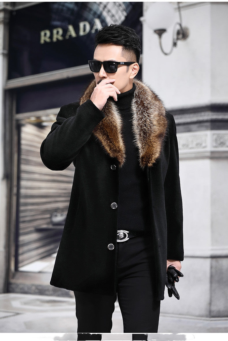 Wool collar woolen jacket