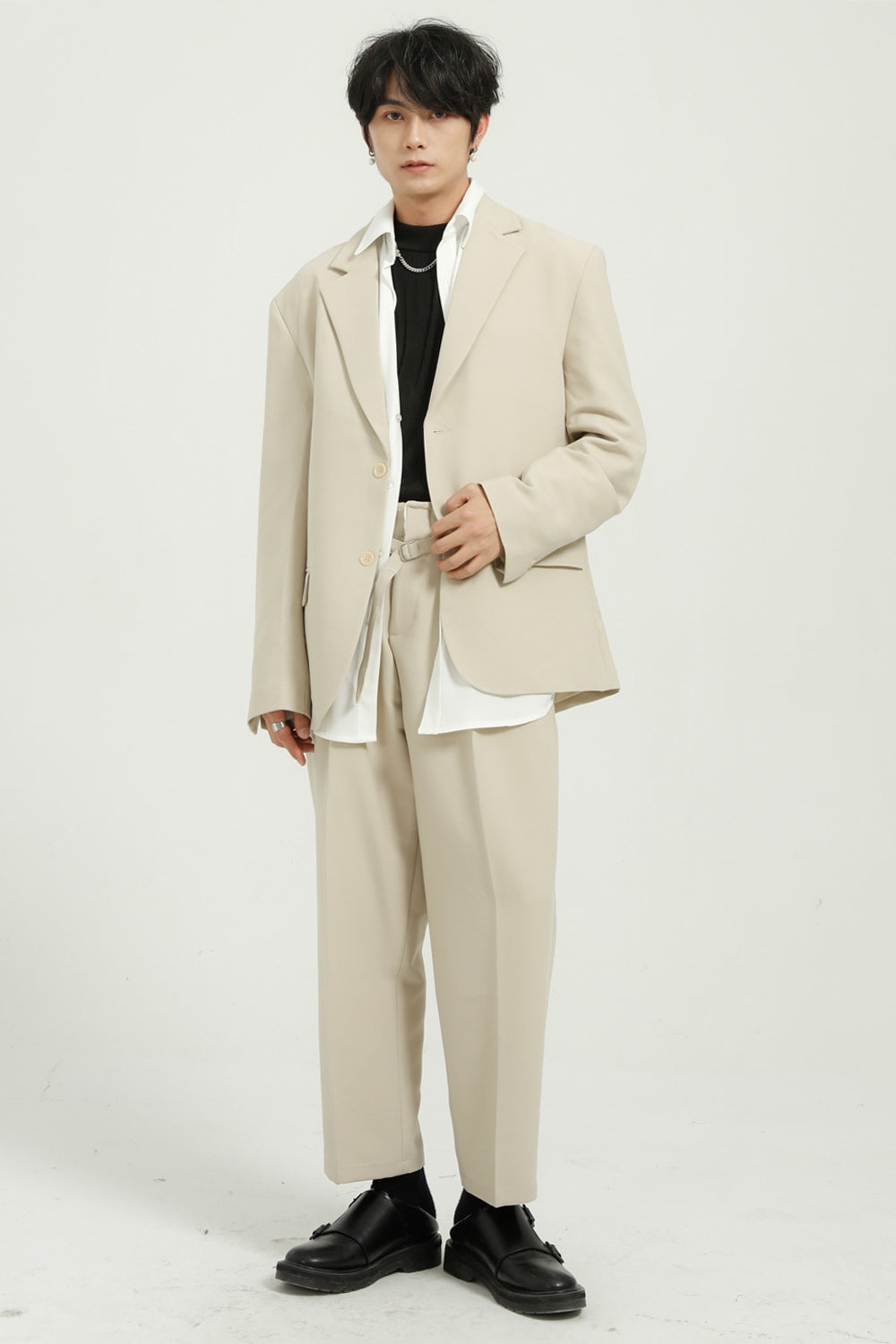 Men's Loose Wide leg Trousers Suit