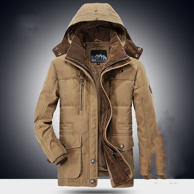 Mid-length cotton-padded jacket