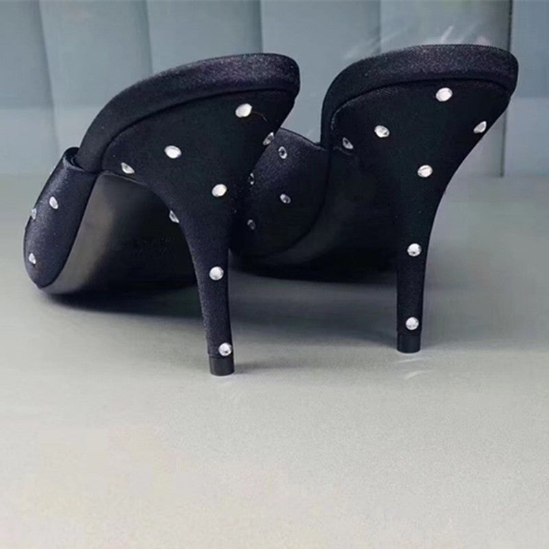 Sexy High Heeled Shoes V-Mouth Thin Heel Pointed Slippers Women Shoes