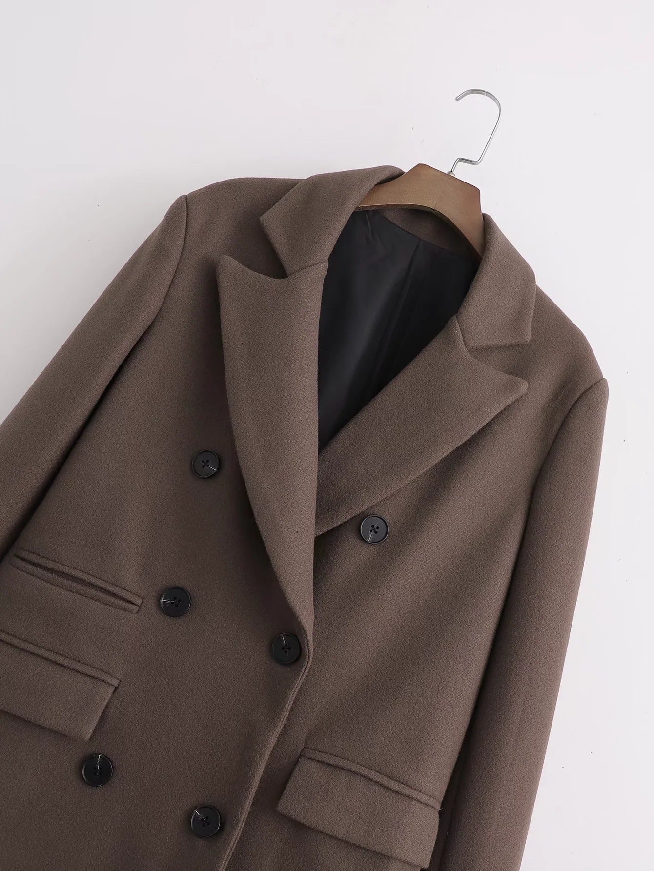 Temperament Commuter Lightly Cooked Double Breasted Coat Jacket