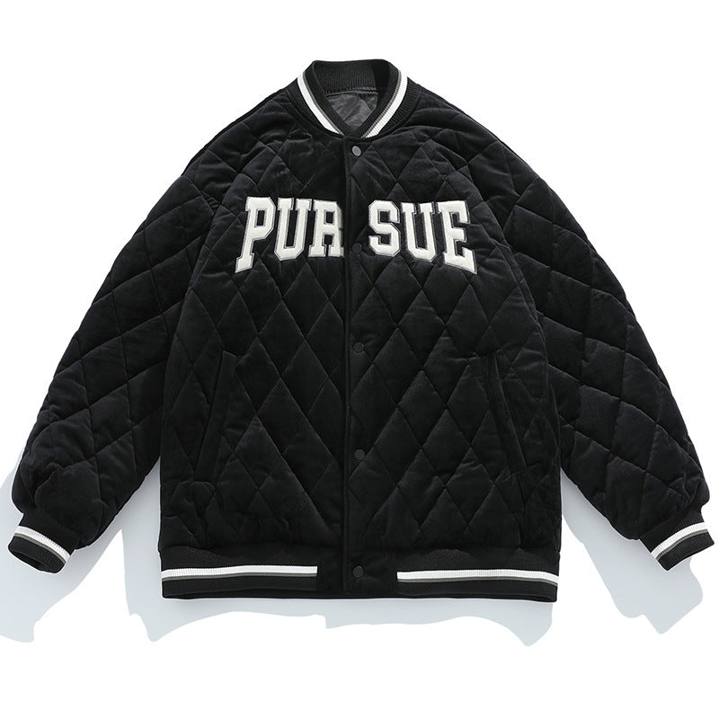 Loose Letter Embroidery Trend Hong Kong Style Baseball Uniform